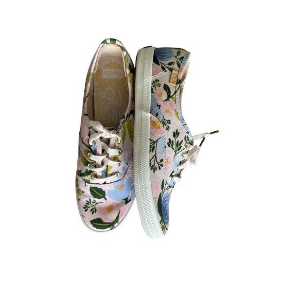 KEDS Rifle Paper Company Floral Print Lace Up Sneakers Size 5.5 - Picture 2 of 5